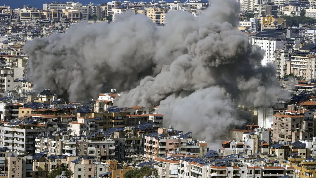 Displaced families in Lebanon sheltering in public buildings amid escalating strikes