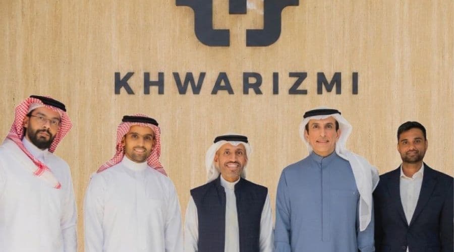 The Khwarizmi Ventures logo set behind investors
