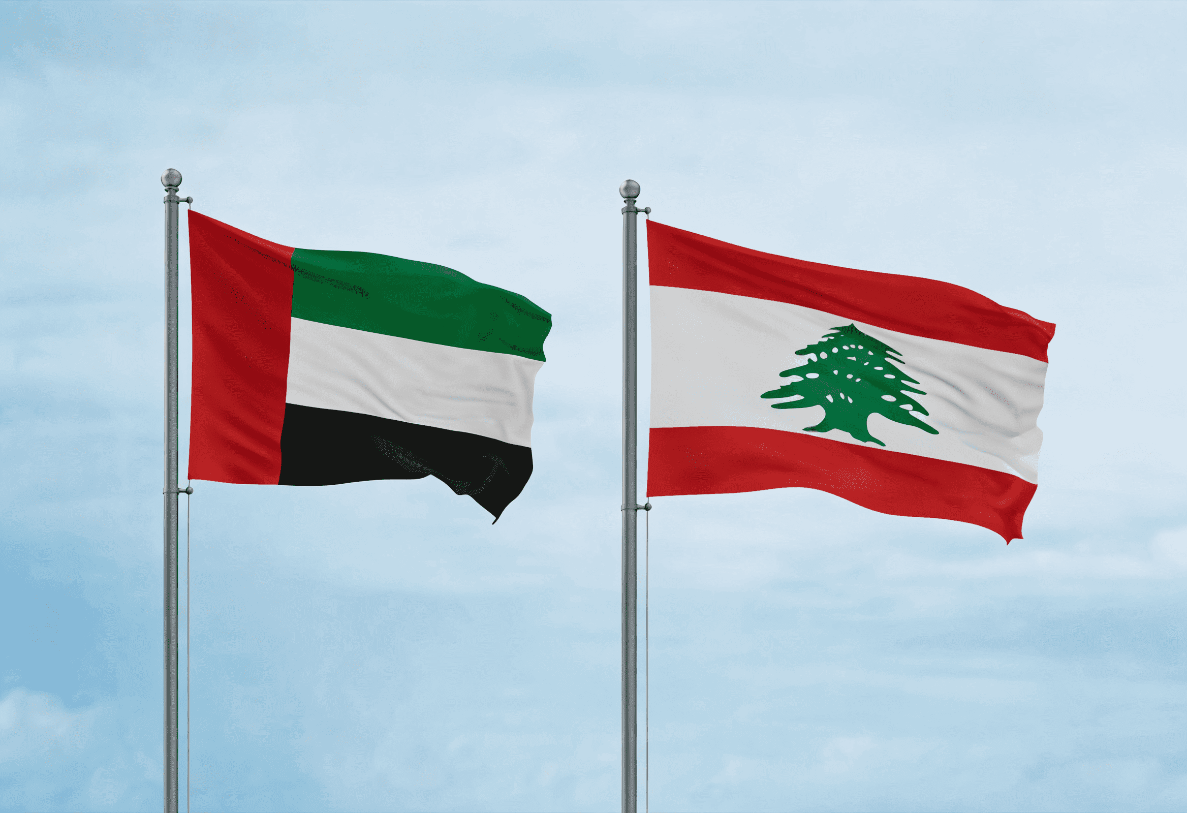 Lebanon and UAE flags