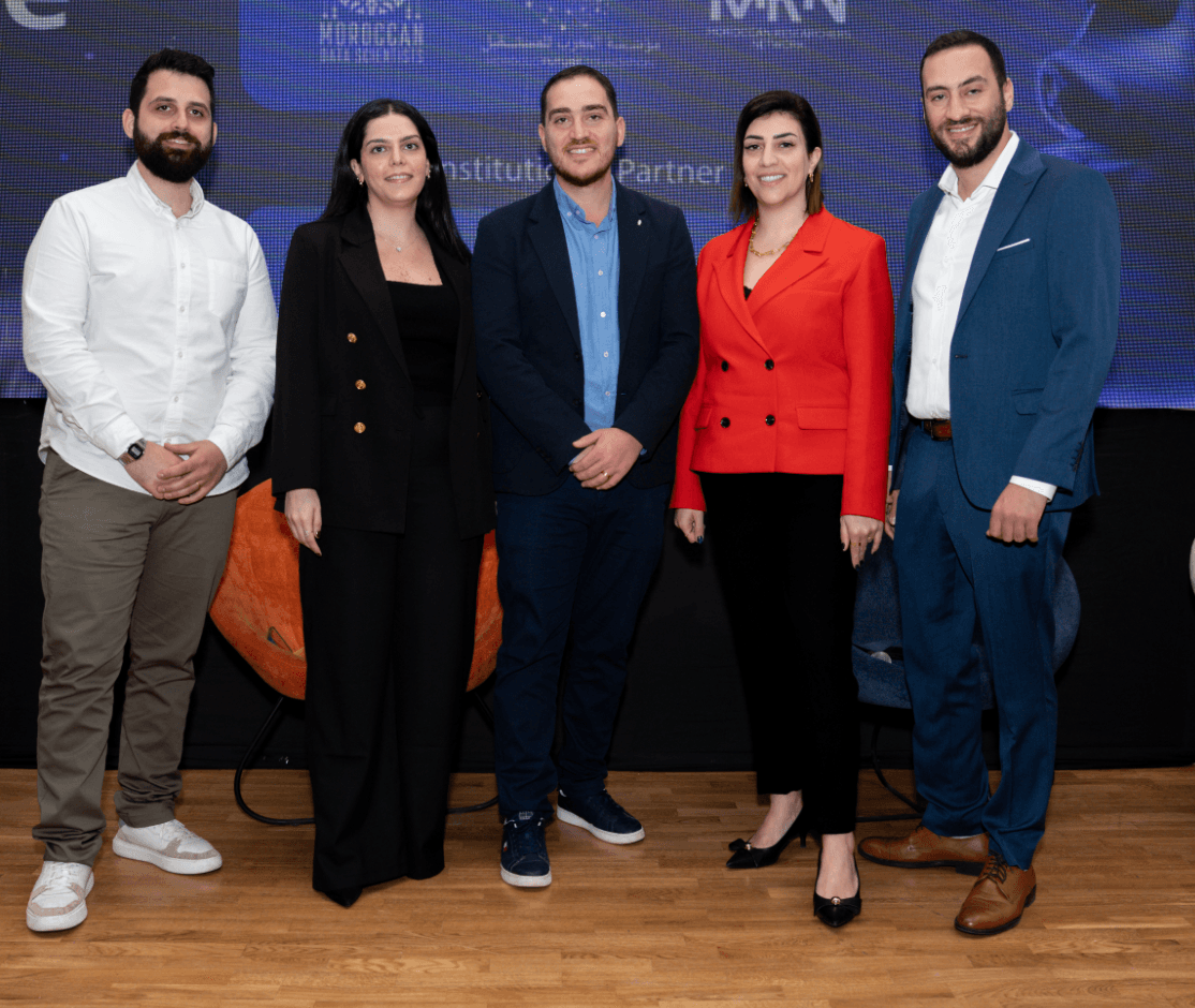 Feryal El Moghraby, founder and CEO of NOVAI, with the team