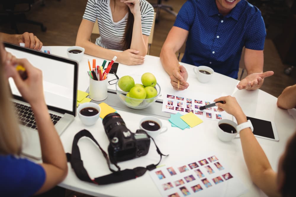 A content creation team in a modern Beirut studio
