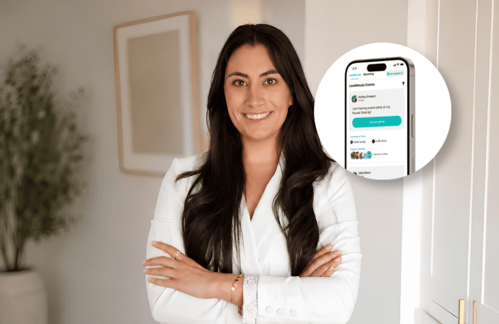 A smartphone showing the Last Minute and the founder